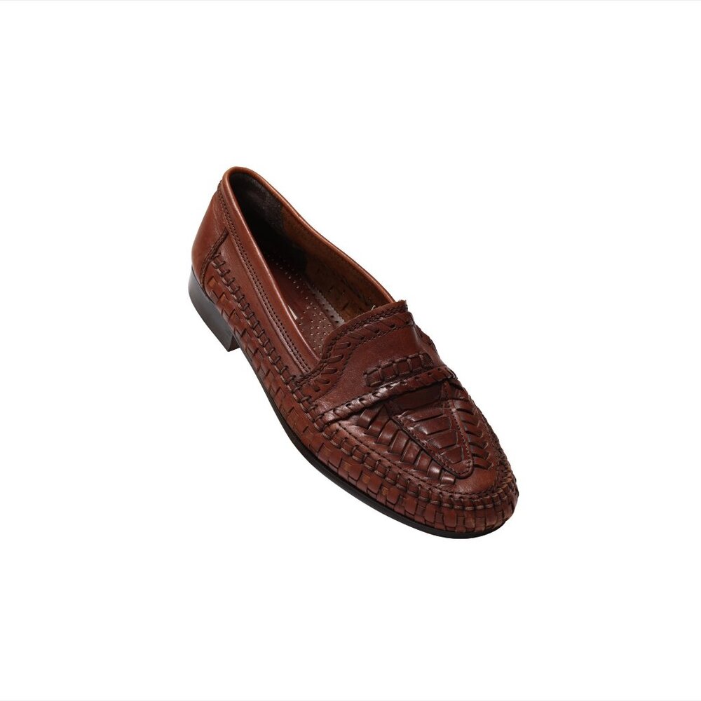 ANDRÉ (Italy) 80s, Handwoven, Strobel-Lasted, Crescent Penny Strap